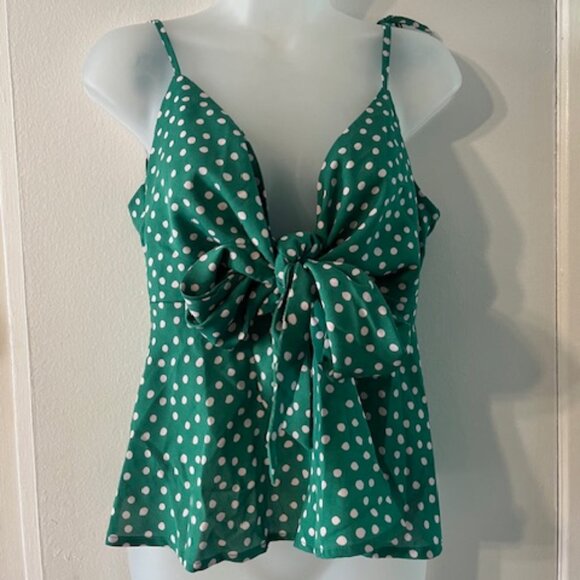 Cute ~ Green Polka Dot Sexy Top - Picture 1 of 5
